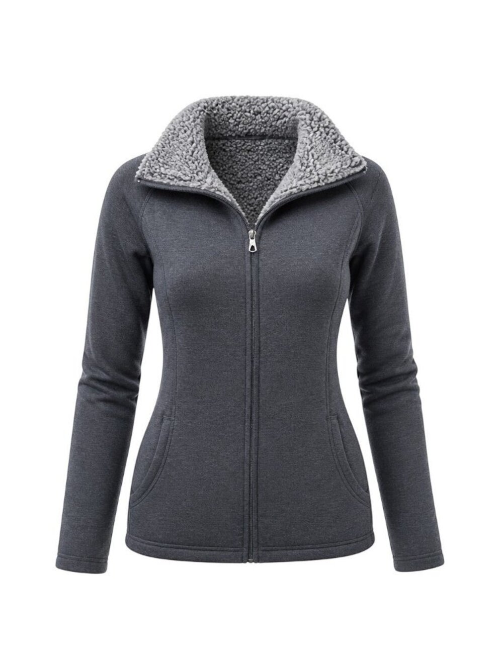 Women's Full Zip Fleece Lined Jacket - Picture 2 of 9